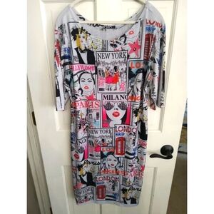 Cleo Graphic Print Midi Dress - Multicolor